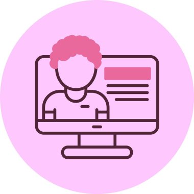 Profil simgesi, vektör basit illüstrasyon 