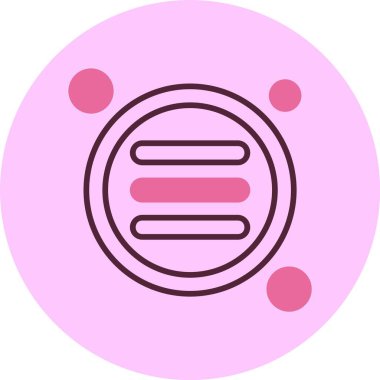 Dairesel tasarım ögelerine sahip soyut pembe simge