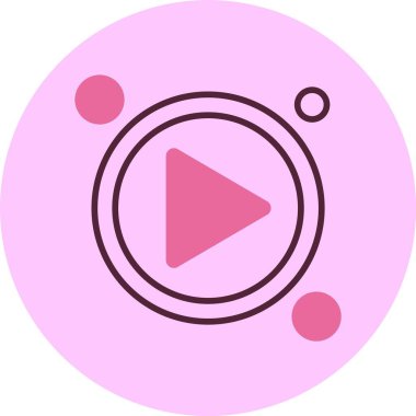 Dairesel tasarımı olan pembe çalma düğmesi simgesi