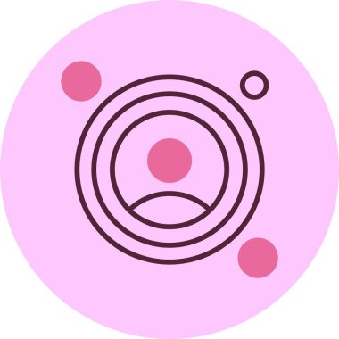 Pembe arkaplanda daireleri olan soyut simge
