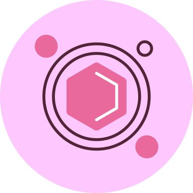 Dairesel elementlerle soyut pembe altıgen