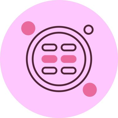 Gelecekteki arayüzü andıran soyut pembe simge