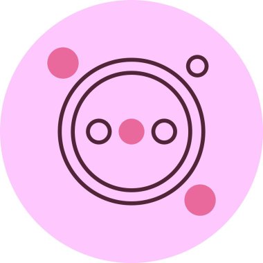 Pembe daireli soyut atom simgesi