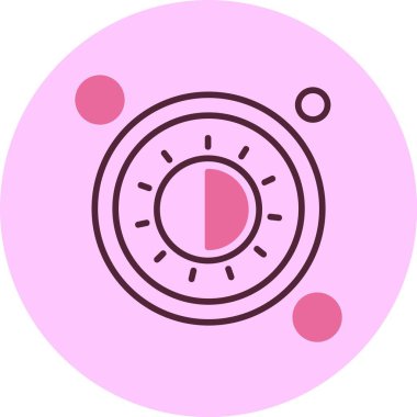 Kamera merceği tasarımlı pembe dairesel simge