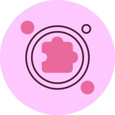 Dairesel tasarımı olan pembe yapboz parçası simgesi