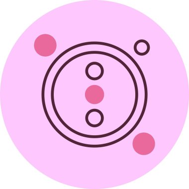 Pembe daireli soyut atom çizimi