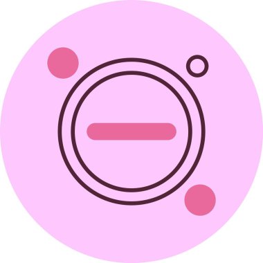 Dairesel tasarım elementleriyle pembe eksi simge