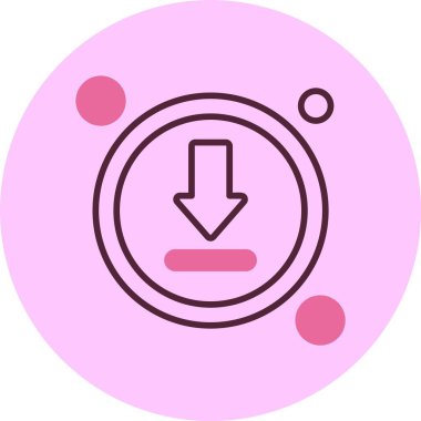 Pembe arkaplanda oku olan simge indir