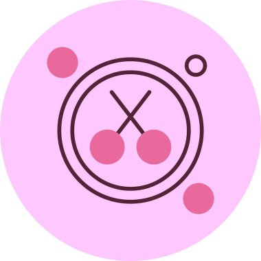 Çemberli soyut pembe atom yapısı