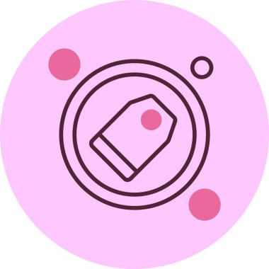 Fiyat etiketli pembe dairesel simge