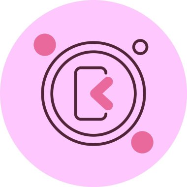 Dairesel tasarım ögelerine sahip soyut pembe simge