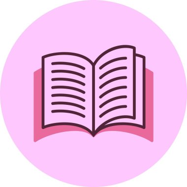 Ders kitabı simgesi, vektör basit illüstrasyon 