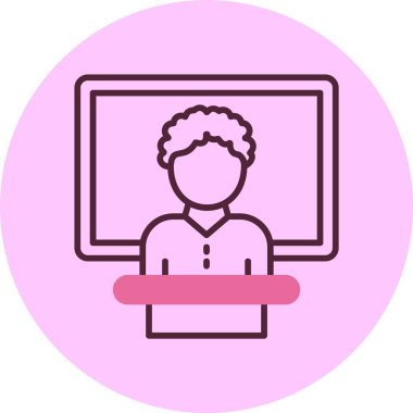 Edebiyat semineri simgesi, vektör basit illüstrasyon 