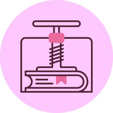 Bookcilding simgesi, vektör basit illüstrasyon 