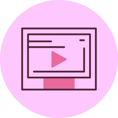 Video simgesi, vektör basit illüstrasyon 