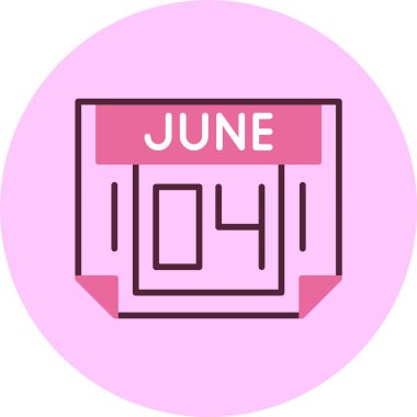 4 Haziran takvim simgesi vektör illüstrasyonu 