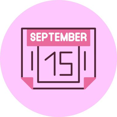 15 Eylül takvim ikonu vektör illüstrasyonu 