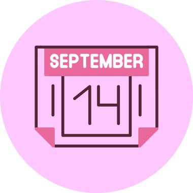 14 Eylül takvim ikonu vektör illüstrasyonu 