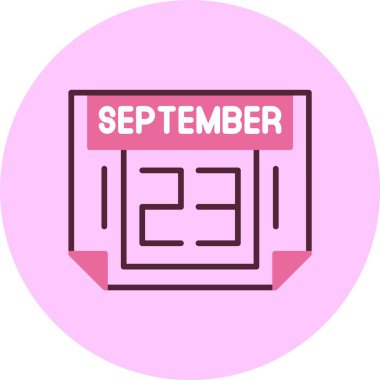 23 Eylül takvim ikonu vektör illüstrasyonu 