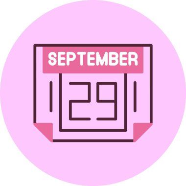 29 Eylül takvim ikonu vektör illüstrasyonu 