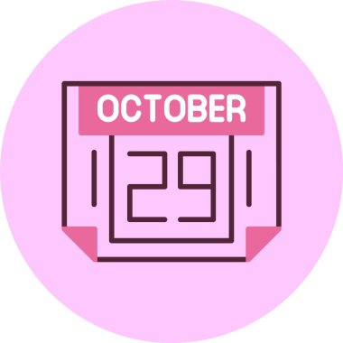 29 Ekim takvim simgesi vektör illüstrasyonu  