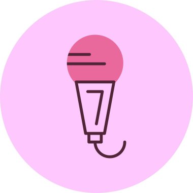 Mikrofon simgesi, vektör basit illüstrasyon 