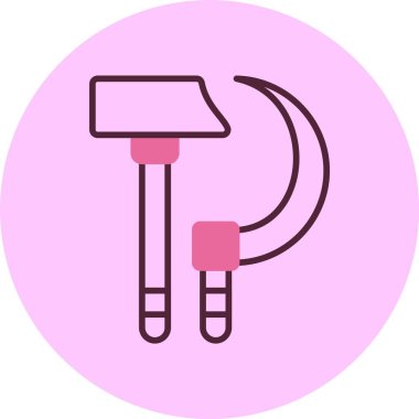 Hammer ve Sickle simgesi, vektör basit illüstrasyon 