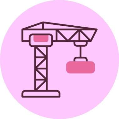 Yapı Crane simgesi, vektör basit illüstrasyon 