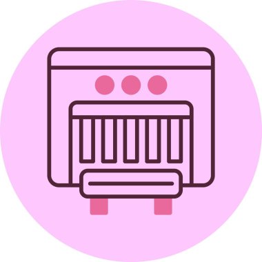 Endüstriyel Makine simgesi, vektör basit illüstrasyon 