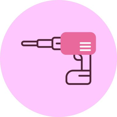 Power Drill simgesi, vektör basit illüstrasyon 