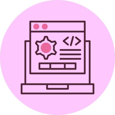 Kod Ayarlama simgesi, vektör basit illüstrasyon 