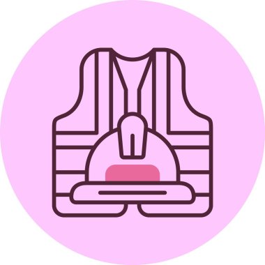 Mesleki Güvenlik simgesi, vektör basit illüstrasyon 