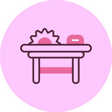 Testere değirmeni simgesi, vektör basit illüstrasyon 