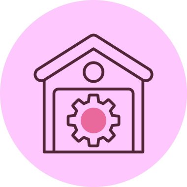 Atölye simgesi, vektör basit illüstrasyon 