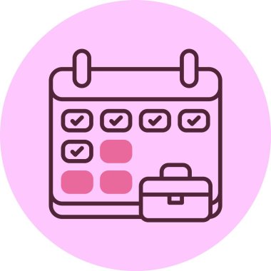 Çalışma Zamanlaması simgesi, vektör basit illüstrasyon 