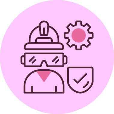 ndustrial Security simgesi, vektör basit illüstrasyon 