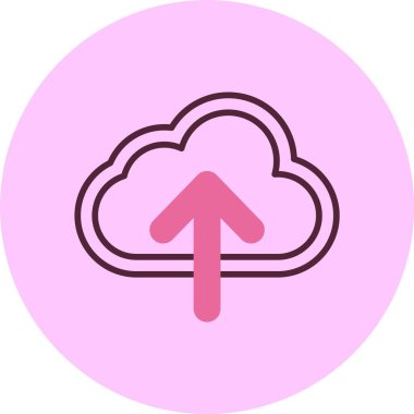 Bulut gönderme simgesi, vektör basit illüstrasyon 