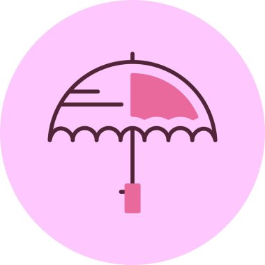 Şemsiye simgesi, vektör basit illüstrasyon 