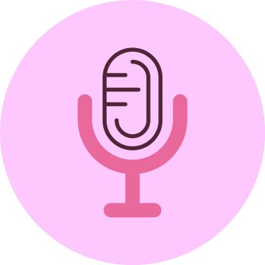 Mikrofon simgesi, vektör basit illüstrasyon 