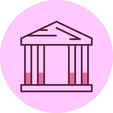 Banka simgesi, vektör basit illüstrasyon 