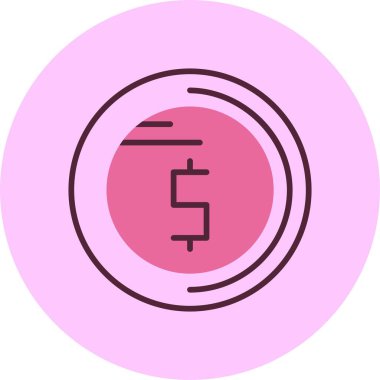 Dolar simgesi, vektör basit illüstrasyon 