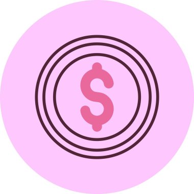 USD Dolar İşaret simgesi, vektör basit illüstrasyon 