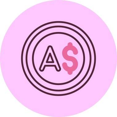 Avustralya Doları İşaret simgesi, vektör basit illüstrasyon 