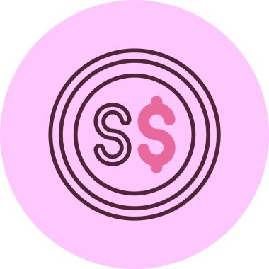 Singapur Doları İşaret simgesi, vektör basit illüstrasyon 