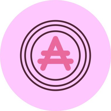  Arjantin Peso simgesi basit düz çizim