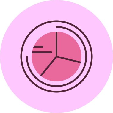 Pasta Grafiği simgesi, vektör basit illüstrasyon 