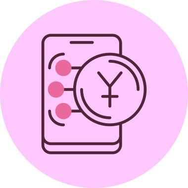 Çin Yuan simgesi vektör illüstrasyonu