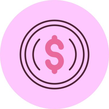 USD Sikke simgesi, vektör basit illüstrasyon 