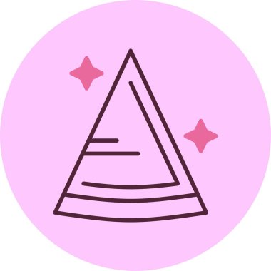 Parti şapka simgesi, vektör basit illüstrasyon 