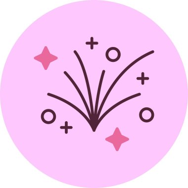 Havai fişek simgesi, vektör basit gösterimi 